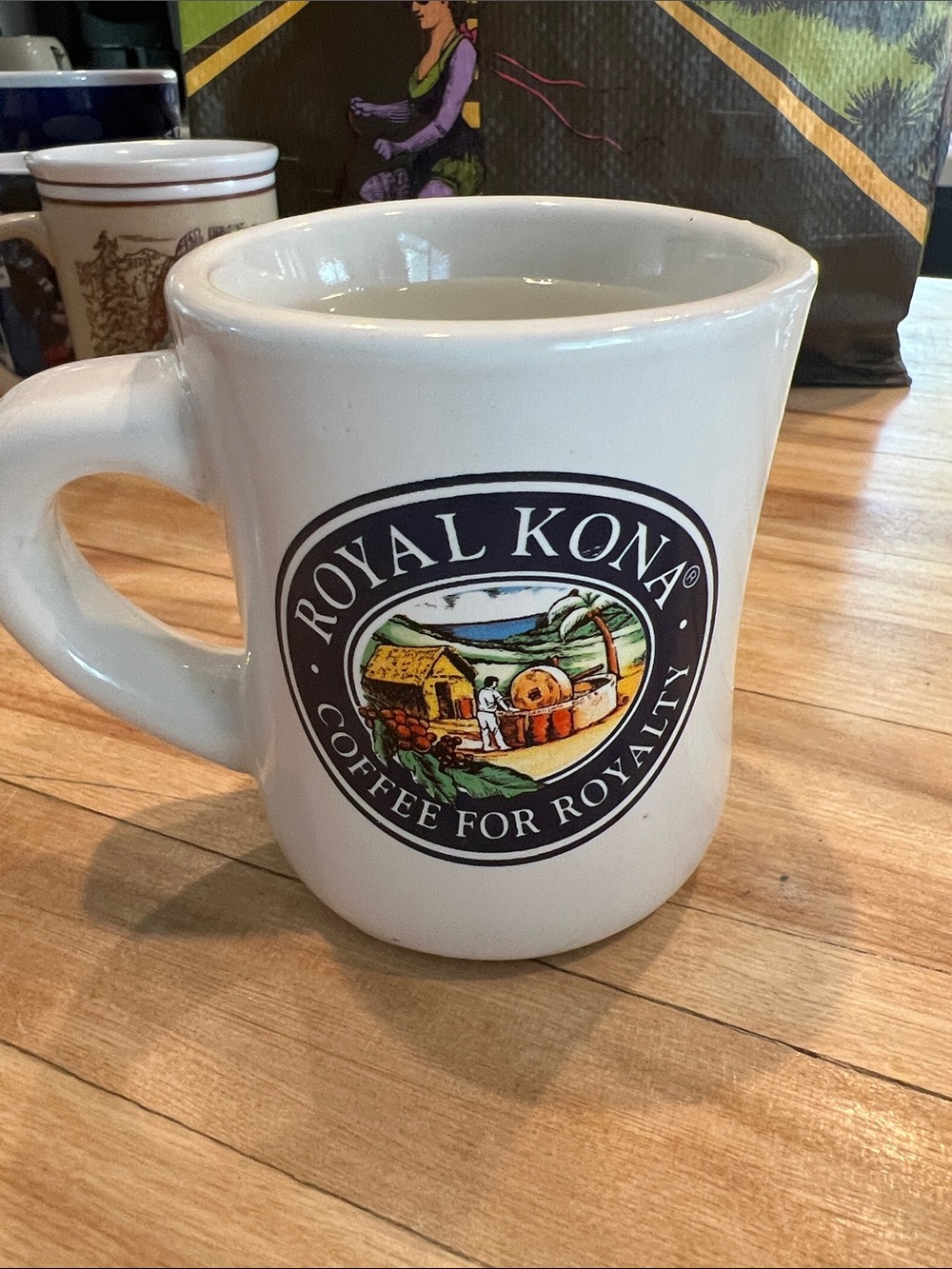 Royal Kona Coffee for Royals White Diner retro style Coffee Mug heavy 8 ounces